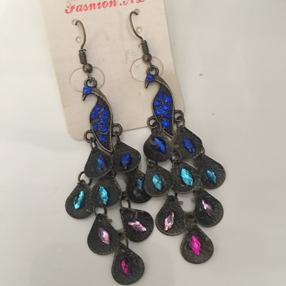 Peacock earrings